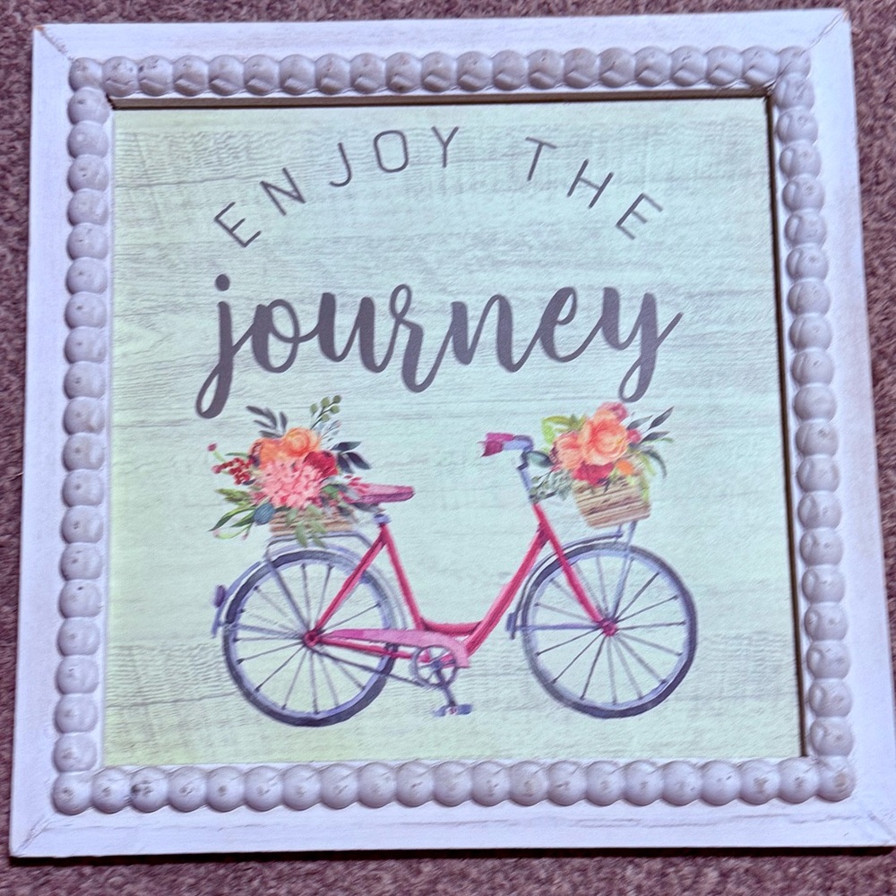 Inspirational Bicycle Wall Art with Floral Design